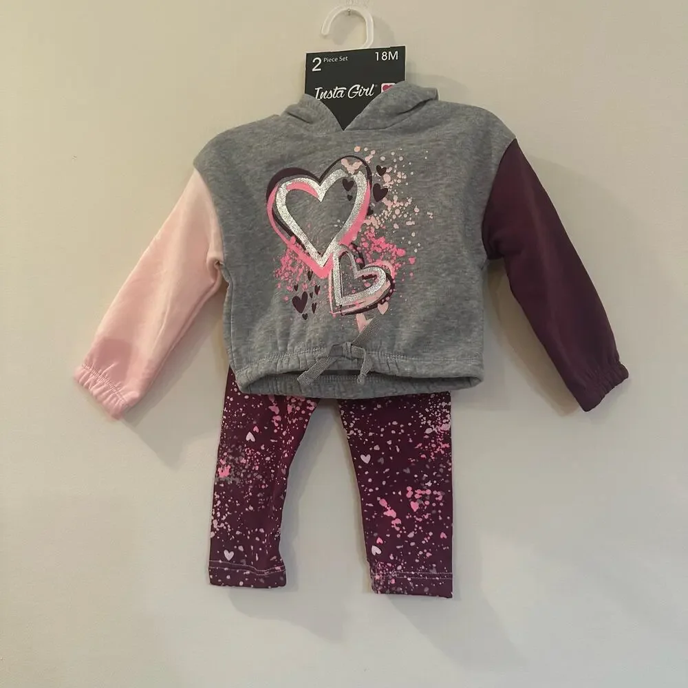 NEW Instagirl Two Piece Baby Girl Outfit sz 18 m Baby Girl Matching Set